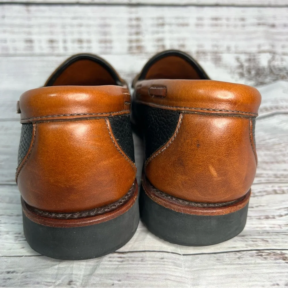 Allen‎ Edmond Nashua Loafers 9 C Mens Brown Black Leather Tassled Loafer USA
